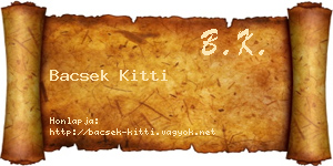 Bacsek Kitti névjegykártya