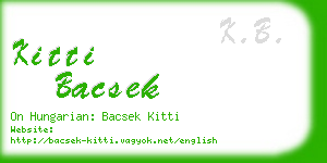 kitti bacsek business card